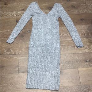 Gray midi sweater dress